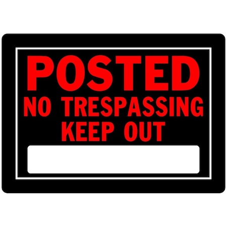 Hillman 10 x 14 in. Black & Red Aluminum Posted Keep Out Sign - 6 Piece HI296892